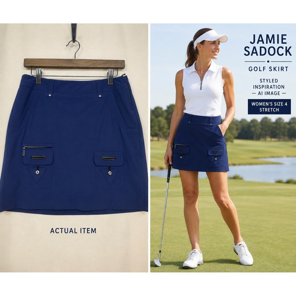Jamie Sadock Blue Sporty Preppy‎ Country Club High Performance Golf Skort (4)